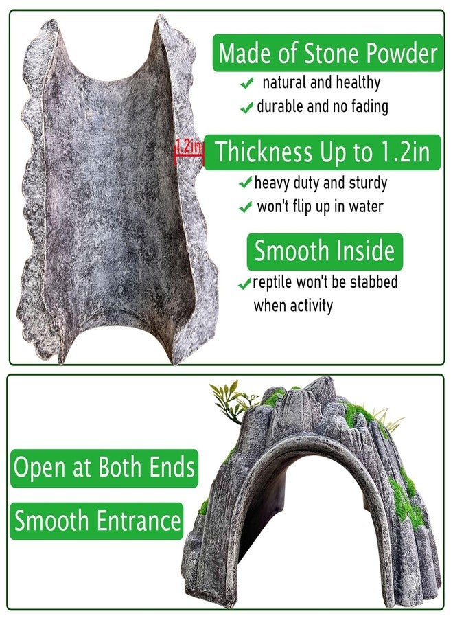 DBYANAN Reptile Hide Large Rock Turtle Cave Bearded Dragon Hideout Aquarium Caves Tortoise Habitat Accessories Leopard Gecko Hides Snake Cave Reptile Terrarium Hideaway (Large) - Image 5